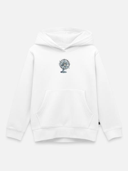 Grimmiger Ventilator Cartoon - Kinder Premium Organic Hoodie - Weiß