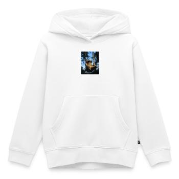 Katze schaukelt im Sonnenlicht - Kinder Premium Organic Hoodie - Weiß - Vorne - AI Model Kid Female (0cm)
