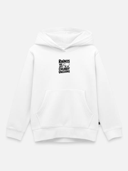 Nashörner sind einfach pummelige Einhörner - Kinder Premium Organic Hoodie - Weiß