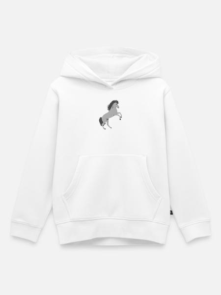 Steigender Schimmel Pferd - Kinder Premium Organic Hoodie - Weiß
