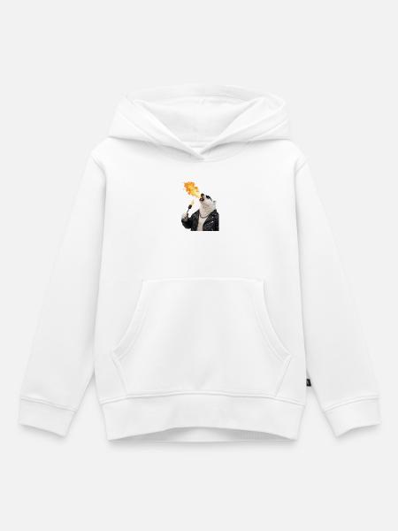 Polar Bär Feueratem Lederjacke - Kinder Premium Organic Hoodie - Weiß