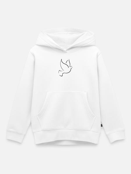 bird dove Taube Vogel peace - Kinder Premium Organic Hoodie - Weiß