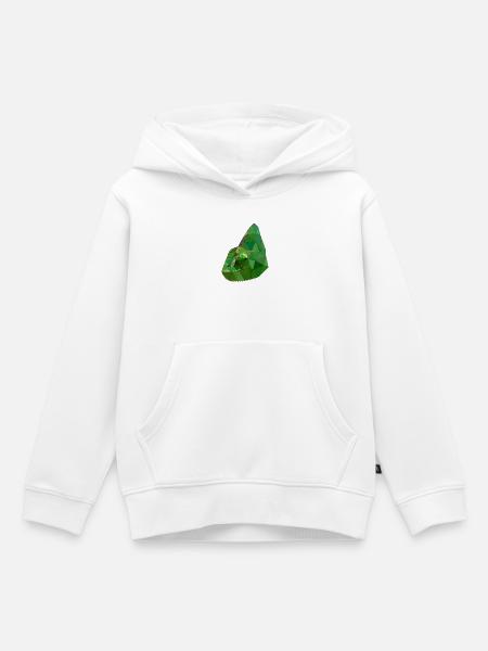 Low Poly Chameleon Geometric Art - Kinder Premium Organic Hoodie - Weiß