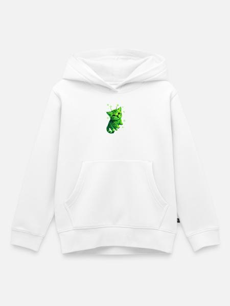Alien Cat - Kinder Premium Organic Hoodie - Weiß