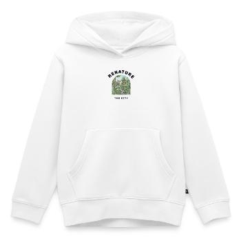 Renaturer la ville - Sweat Premium à capuche enfant bio - blanc - Devant - AI Model Kid Female (0cm)