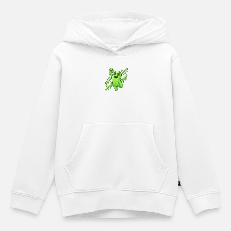 Éclaboussure de Grimace de Slime Vert - Sweat Premium à capuche enfant bio - blanc