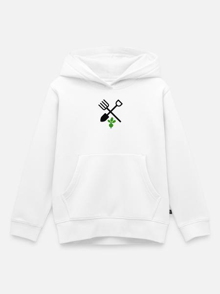 Cross Tools Schaufelgabel-Rettichgarten - Kinder Premium Organic Hoodie - Weiß