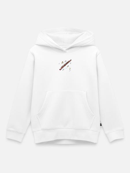 Flöte Skizze - Kinder Premium Organic Hoodie - Weiß