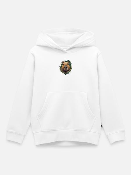 Capybara im Ornamentrahmen - Kinder Premium Organic Hoodie - Weiß