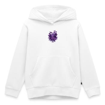 Violette Kristallblumenstrauß - Kinder Premium Organic Hoodie - Weiß - Vorne - AI Model Kid Female (0cm)