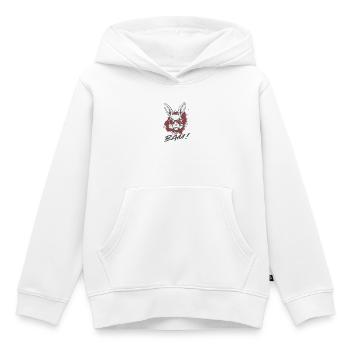 Cool Bunny BÄM Statement Statement Drôle - Sweat Premium à capuche enfant bio - blanc - Devant - AI Model Kid Female (0cm)