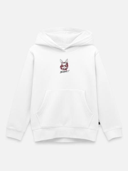 Cooler Hase BÄM Lustiges Statement Design - Kinder Premium Organic Hoodie - Weiß