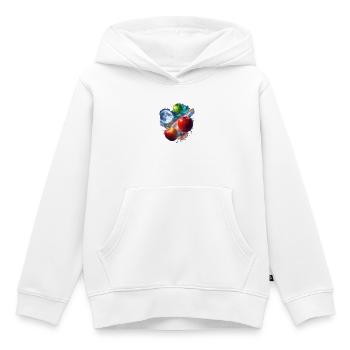 Kosmische Apfelwelten - Kinder Premium Organic Hoodie - Weiß - Vorne - AI Model Kid Female (0cm)