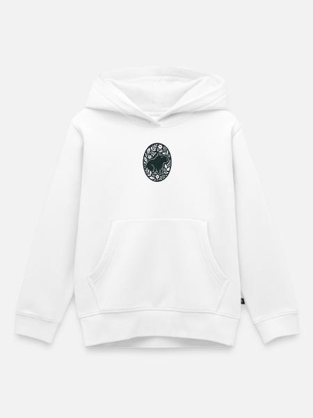 Capybara | Blumenwald Folk Art - Kinder Premium Organic Hoodie - Weiß