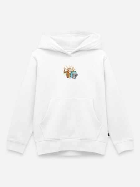Affen-Computerausbruch - Kinder Premium Organic Hoodie - Weiß