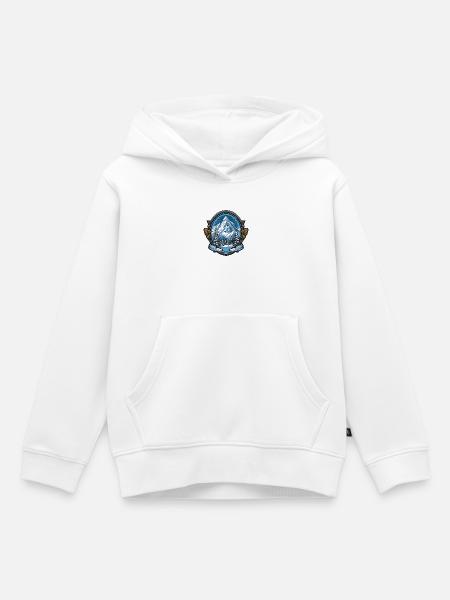 Berge Winterlandschaft Emblem - Kinder Premium Organic Hoodie - Weiß