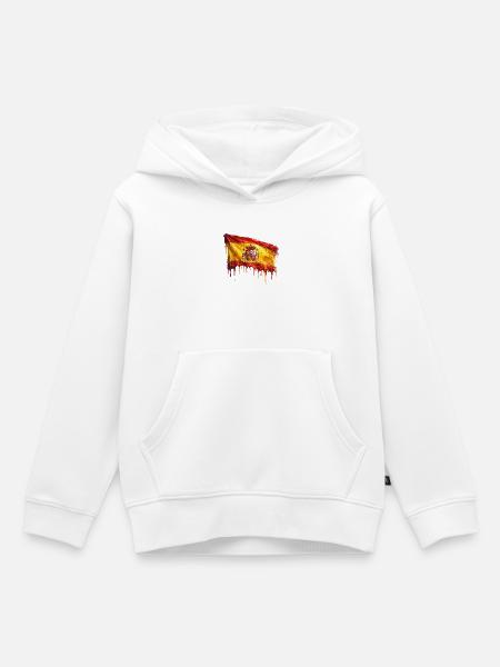 Tröpfelnde Spanienflagge Kunst - Kinder Premium Organic Hoodie - Weiß