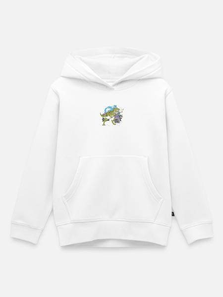 T-Rex Rockgitarre im Tropenland - Kinder Premium Organic Hoodie - Weiß