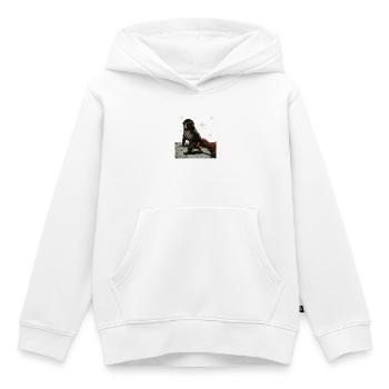 Bébé Singe Coup de Poing - Sweat Premium à capuche enfant bio - blanc - Devant - AI Model Kid Female (0cm)