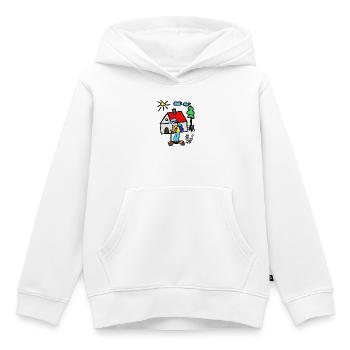 Kleines Haus Abenteuer Skateboard - Sweat Premium à capuche enfant bio - blanc - Devant - AI Model Kid Female (0cm)