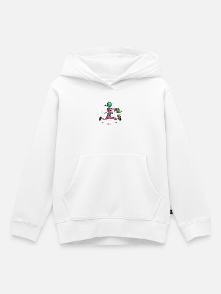 Zombie Runner Neon Pop - Kinder Premium Organic Hoodie - Weiß