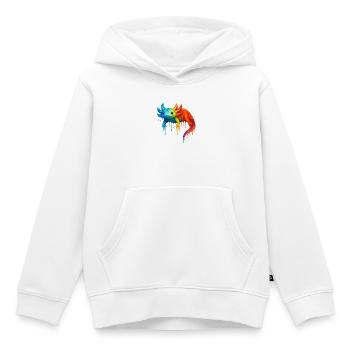 Axolotl aux couleurs vives - Sweat Premium à capuche enfant bio - blanc - Devant - AI Model Kid Female (0cm)