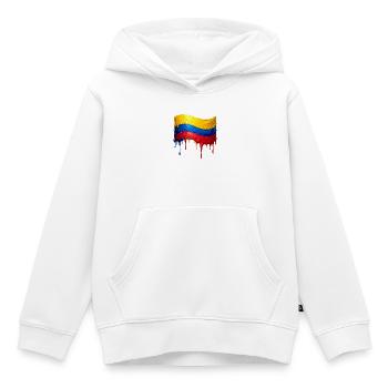 Kolumbianische Flaggenfarben Tropfen - Kinder Premium Organic Hoodie - Weiß - Vorne - AI Model Kid Female (0cm)