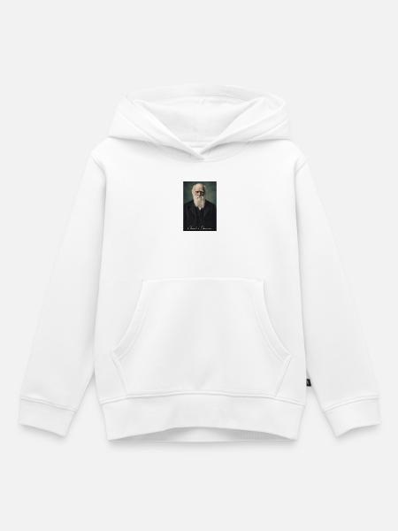 Charles Darwin Porträt - Kinder Premium Organic Hoodie - Weiß