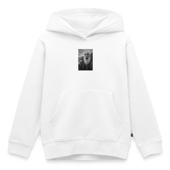 Charles Darwin Selfie - Sweat Premium à capuche enfant bio - blanc - Devant - AI Model Kid Female (0cm)