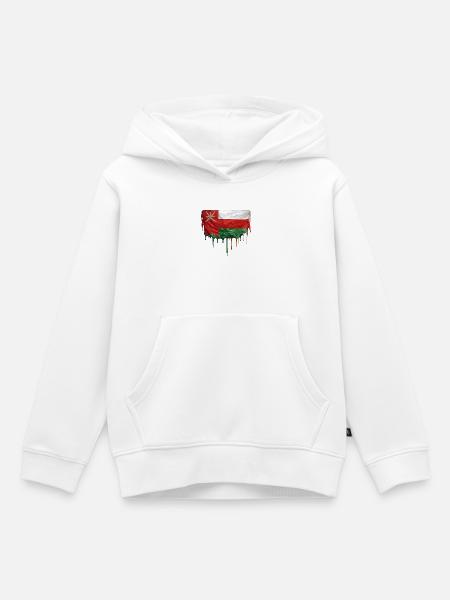 Oman Flag bunte Farbe - Kinder Premium Organic Hoodie - Weiß