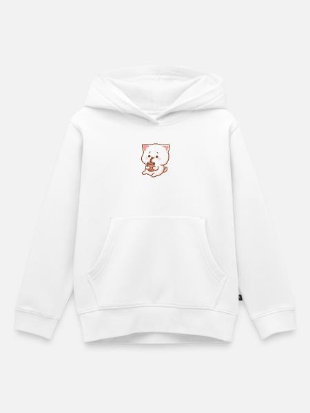 Katze & Shake - Kinder Premium Organic Hoodie - Weiß