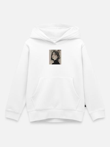 Zerbrochenes Blätterporträt - Kinder Premium Organic Hoodie - Weiß