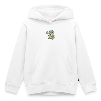 DinoArtist avec palette de couleurs - Sweat Premium à capuche enfant bio - blanc - Devant - AI Model Kid Female (0cm)