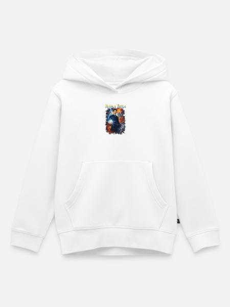 Nikola Porträt - Kinder Premium Organic Hoodie - Weiß