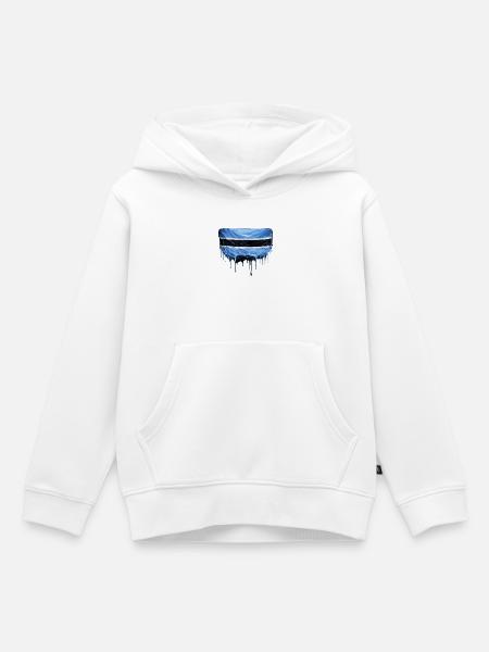 Botswana Flagge Tropfenkunst - Kinder Premium Organic Hoodie - Weiß