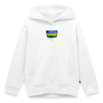 Tropfenkunst: Rwanda Flagge - Kinder Premium Organic Hoodie - Weiß - Vorne - AI Model Kid Female (0cm)