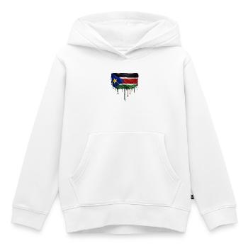 South Sudan Flag Drop Art - Kids Premium Organic Hoodie - white - Front - AI Model Kid Female (0cm)