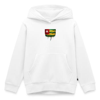 Togo Flagge Tropfenkunst - Kinder Premium Organic Hoodie - Weiß - Vorne - AI Model Kid Female (0cm)