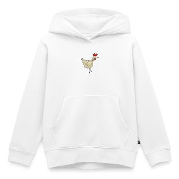 Poule Poule Poule Enfants - Sweat Premium à capuche enfant bio - blanc - Devant - AI Model Kid Female (0cm)