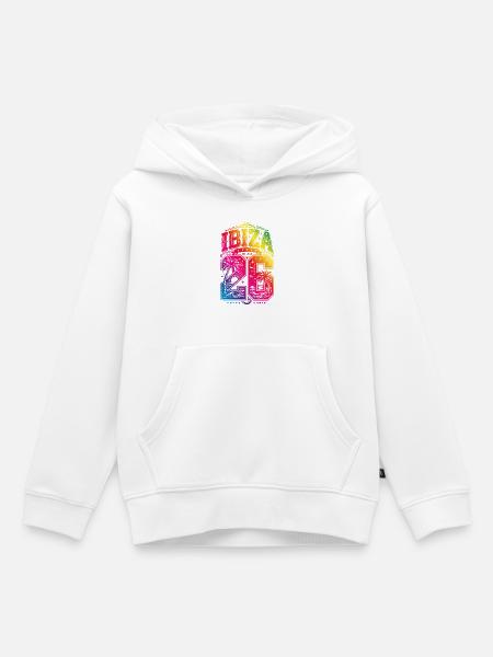 Ibiza 26 Bunt 2026 - Kinder Premium Organic Hoodie - Weiß