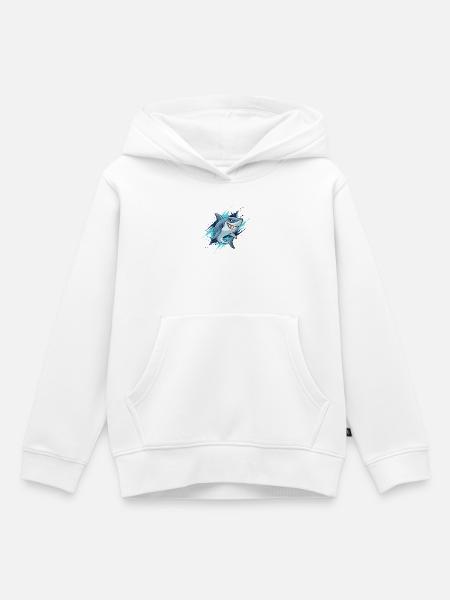 Cartoonhai Splash-Style - Kinder Premium Organic Hoodie - Weiß