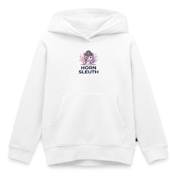 Horn Sleuth Lustige Einhorn-Detektiv-Krimi-Kunst - Kinder Premium Organic Hoodie - Weiß - Vorne - AI Model Kid Female (0cm)