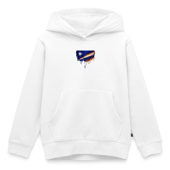 Drapeau dégoulinant des îles Marshall - Sweat Premium à capuche enfant bio - blanc - Devant - AI Model Kid Female (0cm)