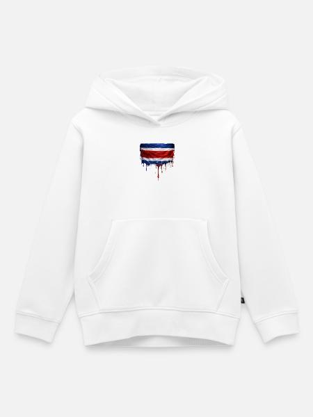 Costa Rica tropfende Flagge - Kinder Premium Organic Hoodie - Weiß