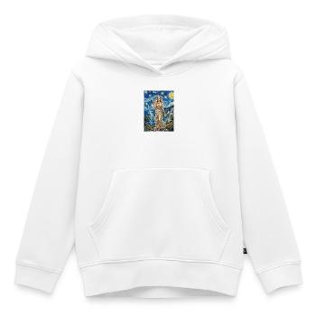 Nuit étoilée d’Aphrodite - Sweat Premium à capuche enfant bio - blanc - Devant - AI Model Kid Female (0cm)