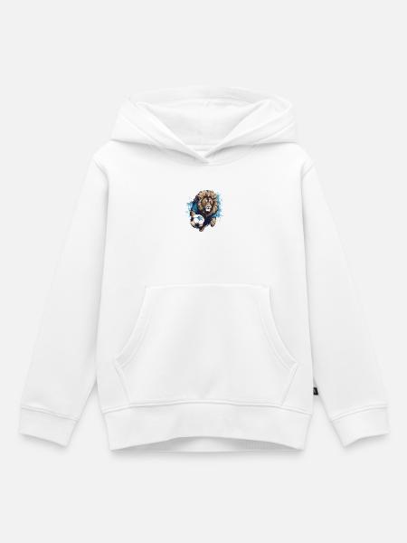 Löwe Fussball Team - Kinder Premium Organic Hoodie - Weiß