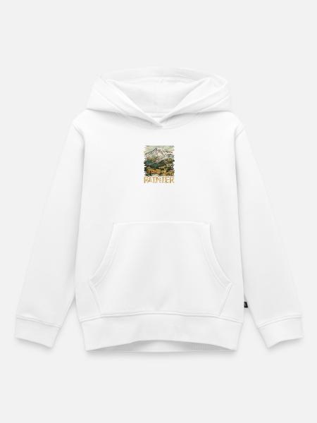 Alpine Rainier Wanderer Berglandschaft - Kinder Premium Organic Hoodie - Weiß
