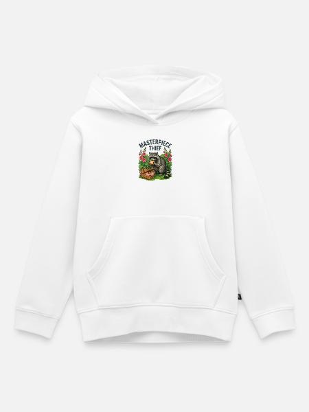 Waschbär-Picknickdieb - Kinder Premium Organic Hoodie - Weiß