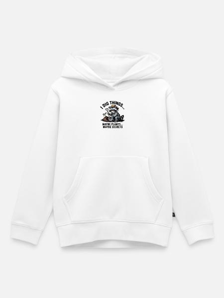 Waschbär-Gärtner gräbt nach Pflanzen - Kinder Premium Organic Hoodie - Weiß
