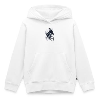 Bear sur une moto de course - Sweat Premium à capuche enfant bio - blanc - Devant - AI Model Kid Female (0cm)